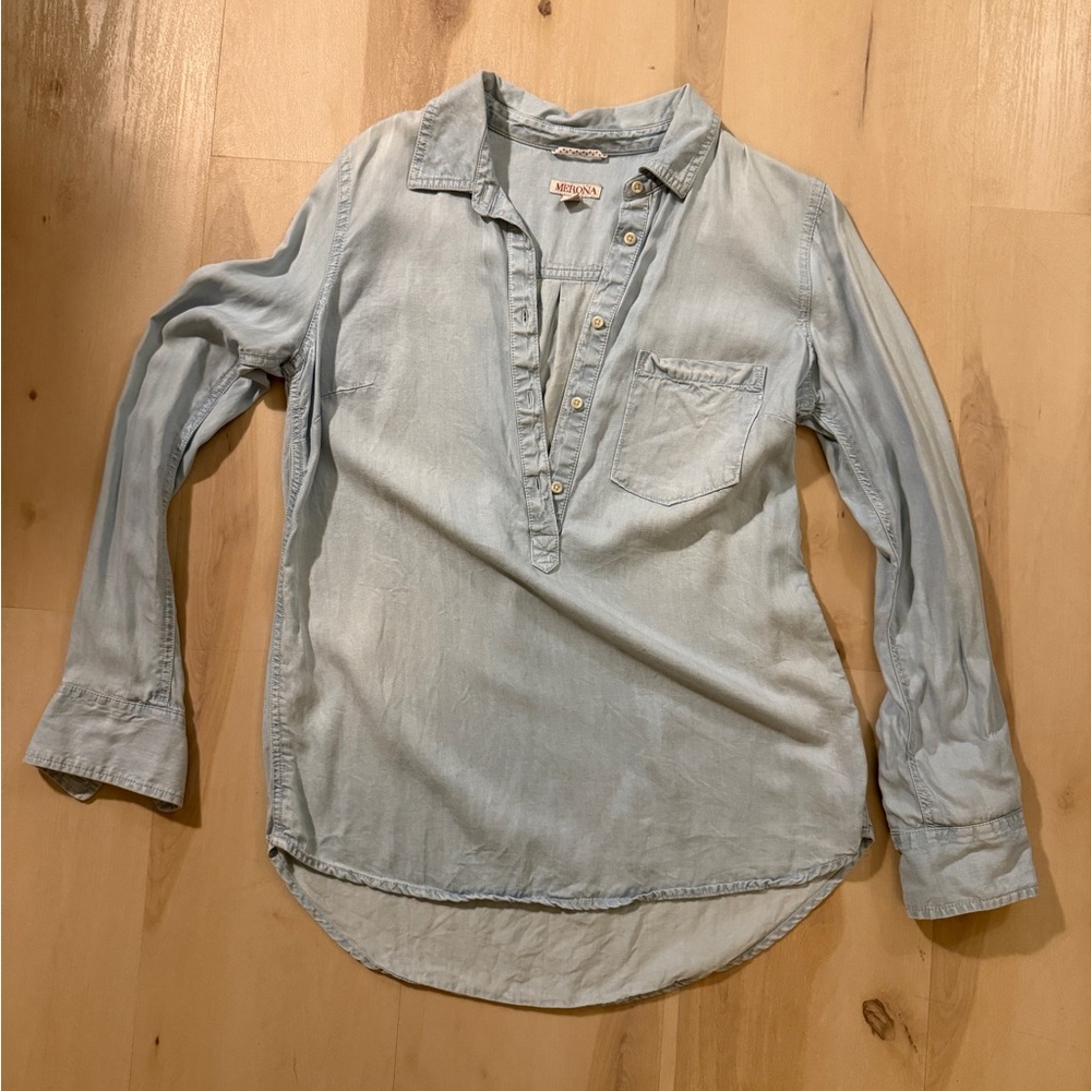 Merona brand barely worn Denim-like blouse.